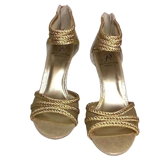 Adrianna Papell Adler Gold Evening Pumps - 7.5 - Picture 3 of 6